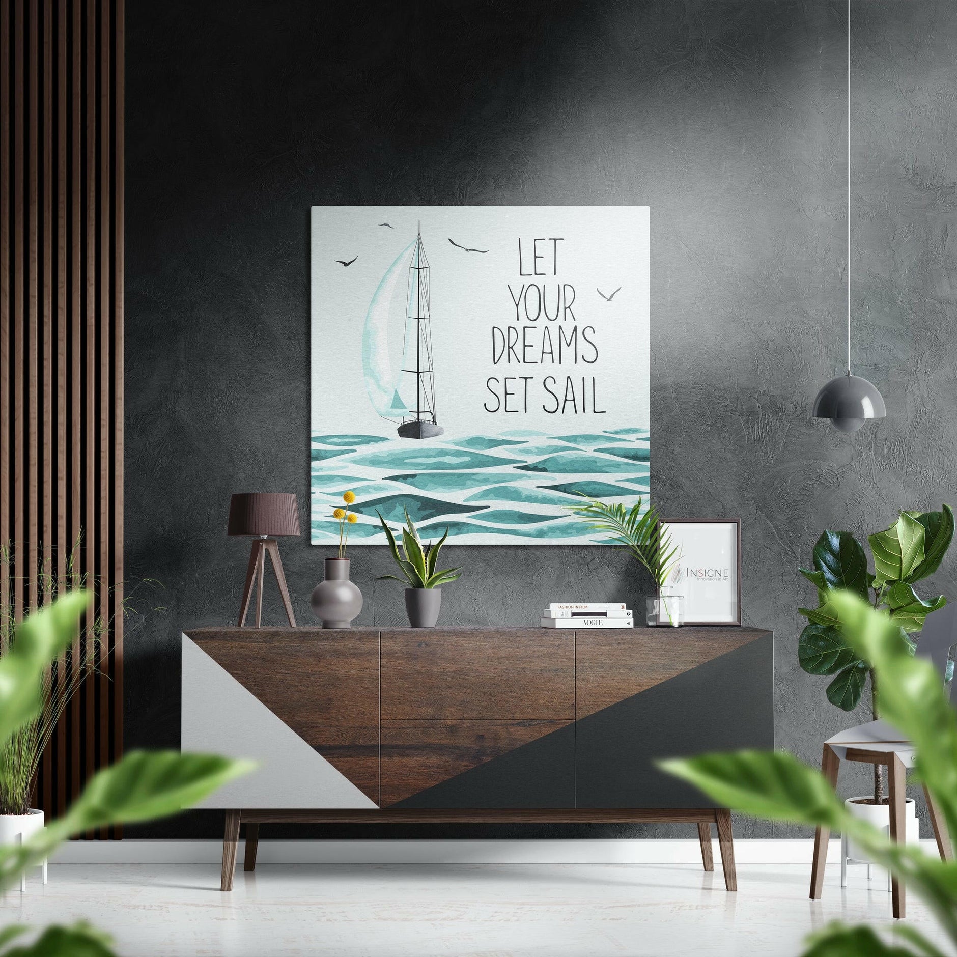Let Your Dreams Brushed Aluminium Dibond Wall Art.