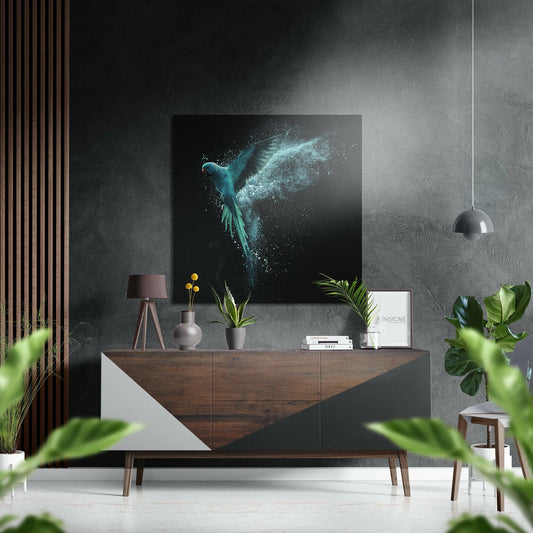 Sparkling Wings Brushed Aluminium Dibond Wall Art.