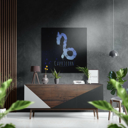 Capricorn Brushed Aluminium Dibond Wall Art.