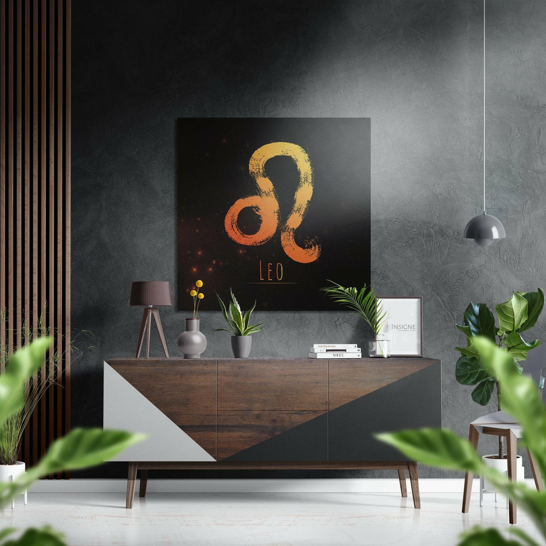 Leo Brushed Aluminium Dibond Wall Art.