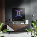 Gemini Brushed Aluminium Dibond Wall Art.