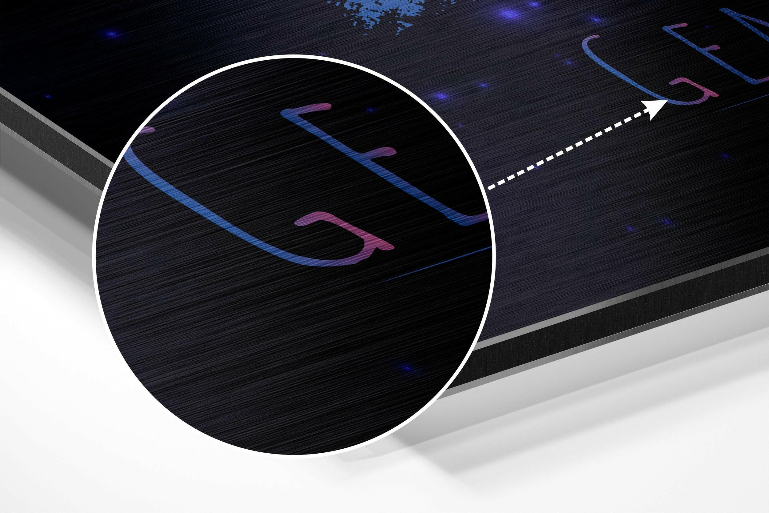 Gemini Brushed Aluminium Dibond Wall Art.