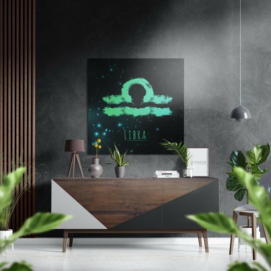 Libra Brushed Aluminium Dibond Wall Art.