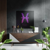Pisces Brushed Aluminium Dibond Wall Art.