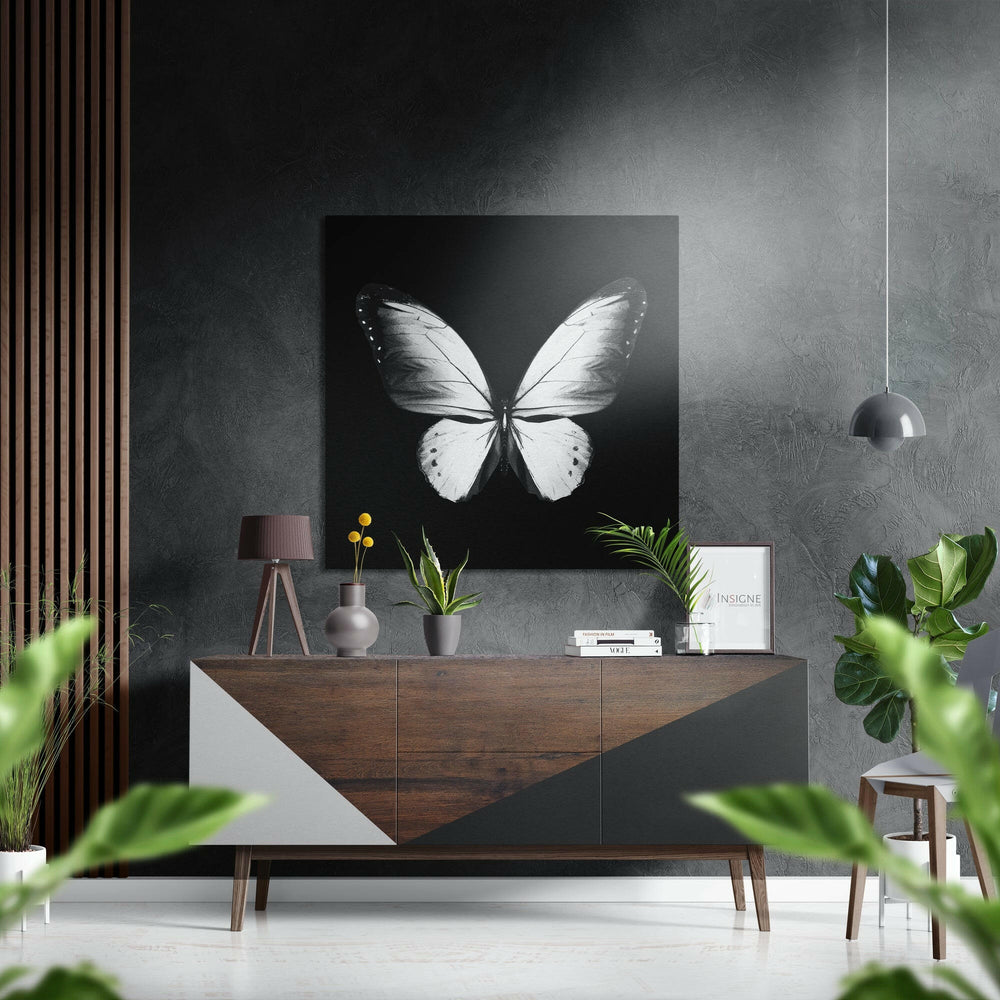 Butterfly Brushed Aluminium Dibond Wall Art.