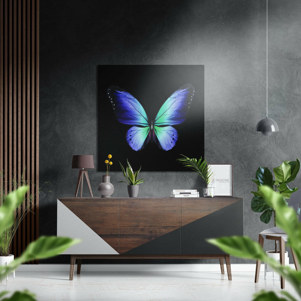 Butterfly Brushed Aluminium Dibond Wall Art.