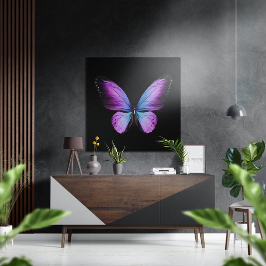Butterfly Brushed Aluminium Dibond Wall Art.