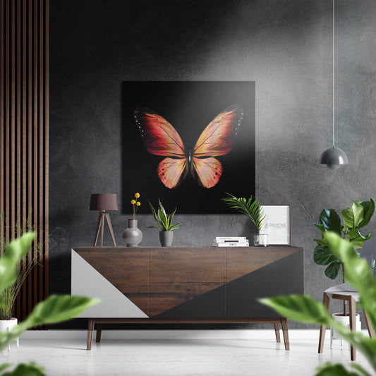 Butterfly Brushed Aluminium Dibond Wall Art.