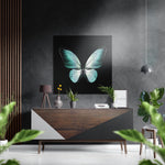 Butterfly Brushed Aluminium Dibond Wall Art.