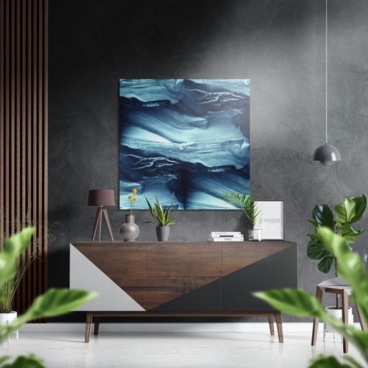 Blue Brushed Aluminium Dibond Wall Art.