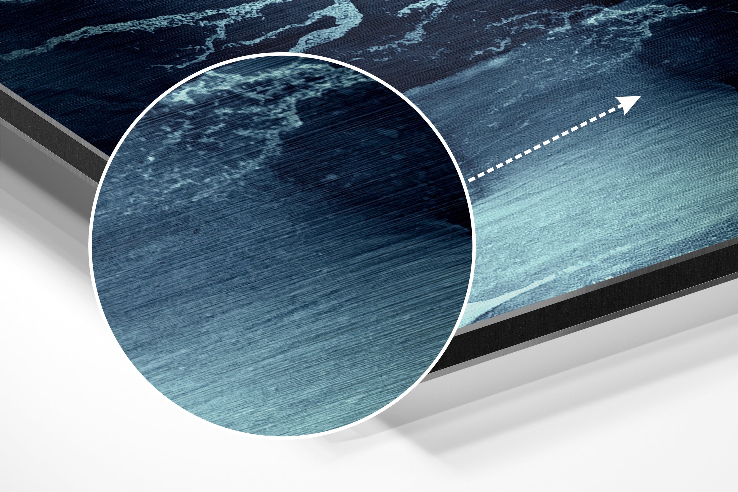 Blue Brushed Aluminium Dibond Wall Art.