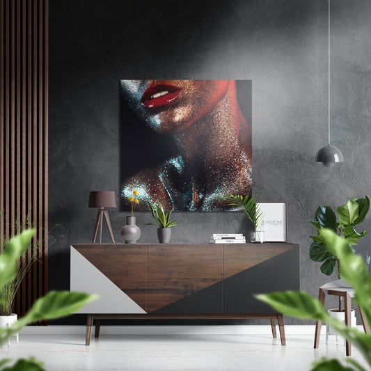 Sparkling Woman Brushed Aluminium Dibond Wall Art.