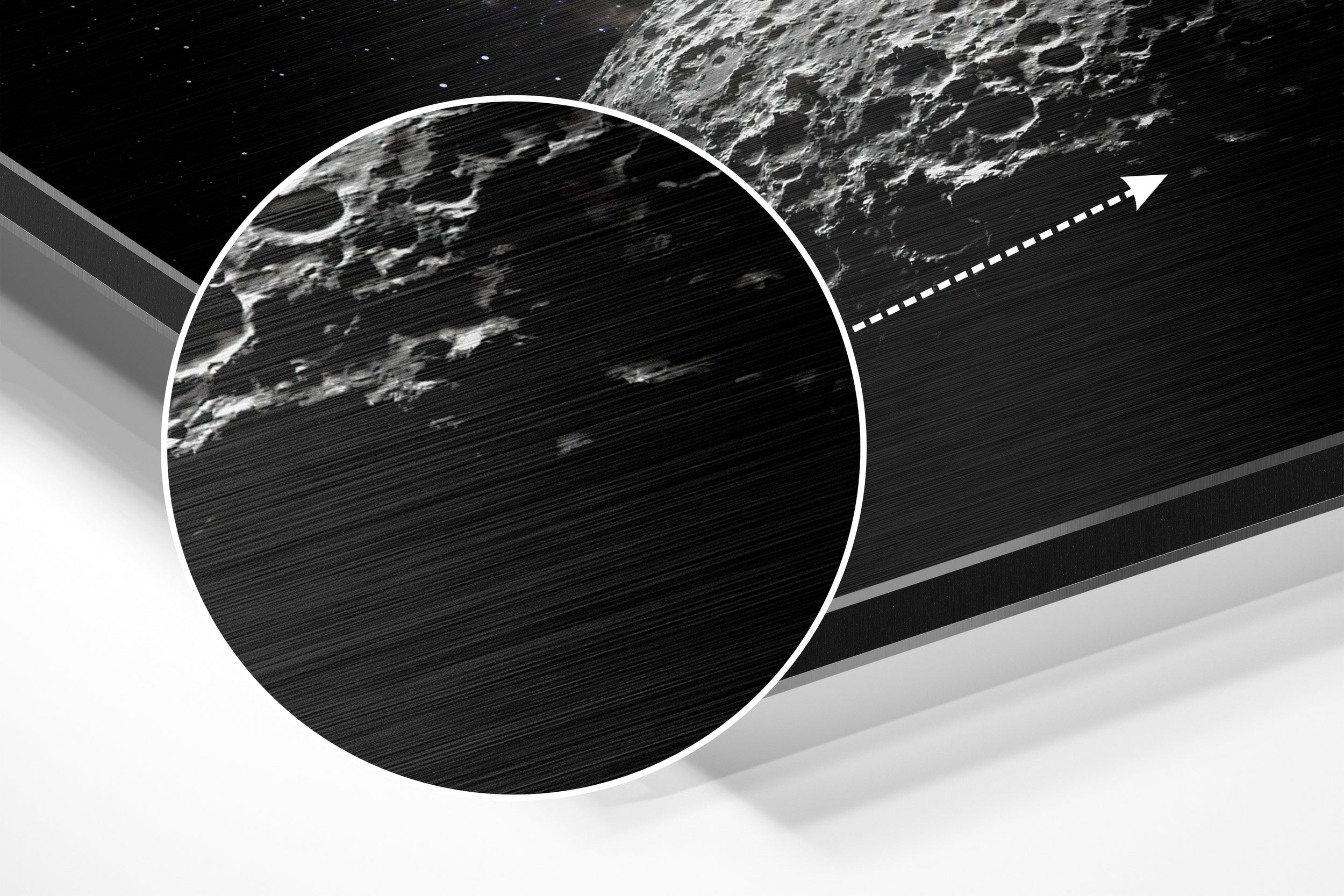 Moon Brushed Aluminium Dibond Wall Art.
