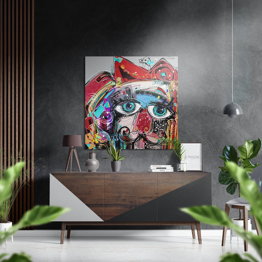 Cubist Style Brushed Aluminium Dibond Wall Art