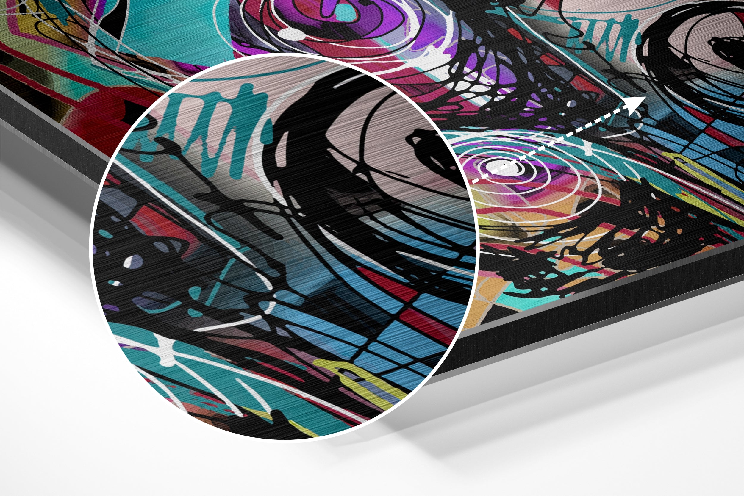 Picasso Style Brushed Aluminium Dibond Wall Art.