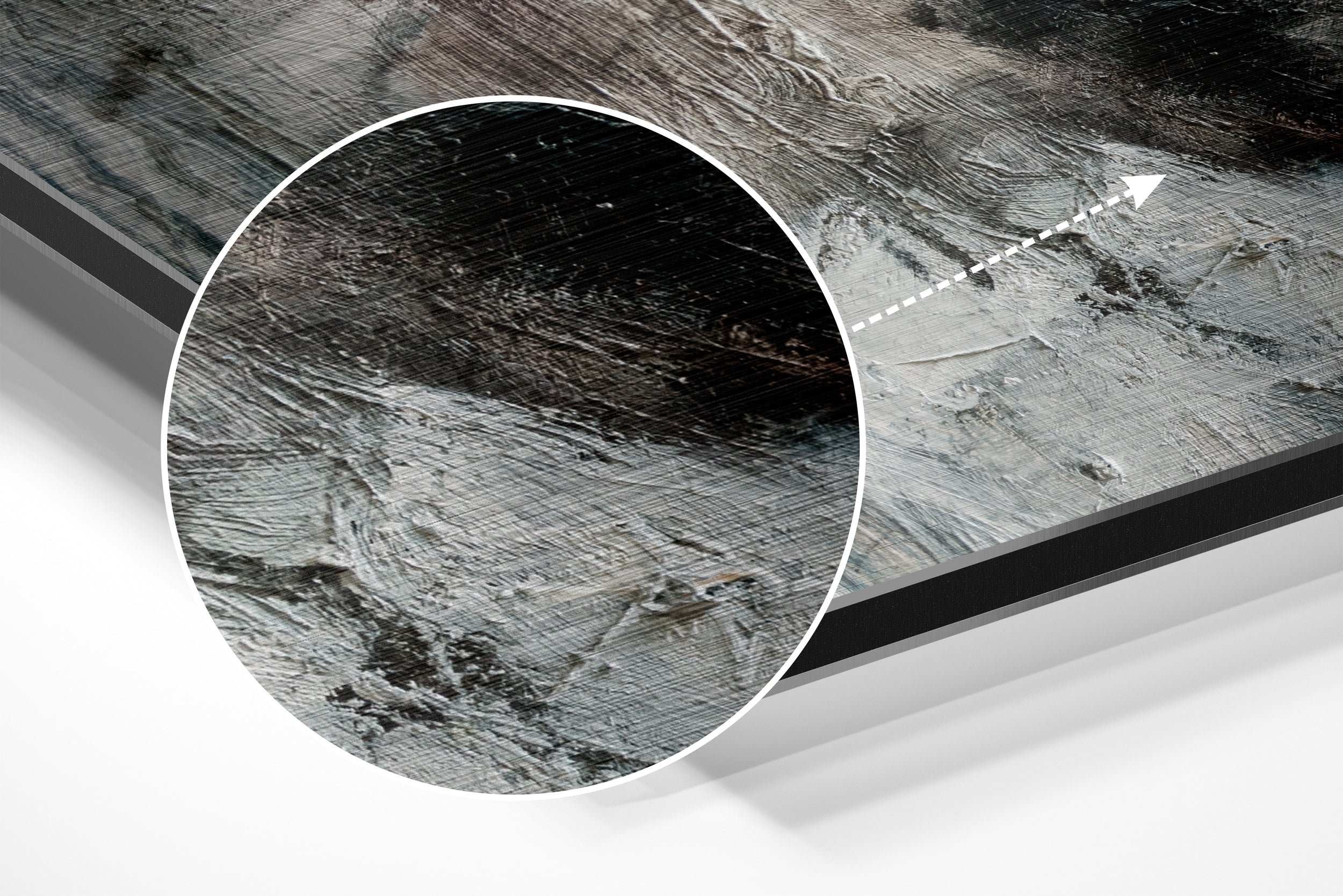 Silence Brushed Aluminium Dibond Wall Art.