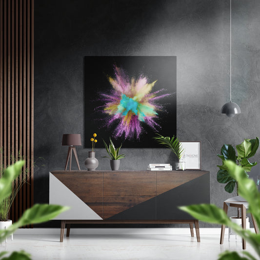 Color Burst Brushed Aluminium Dibond Wall Art.