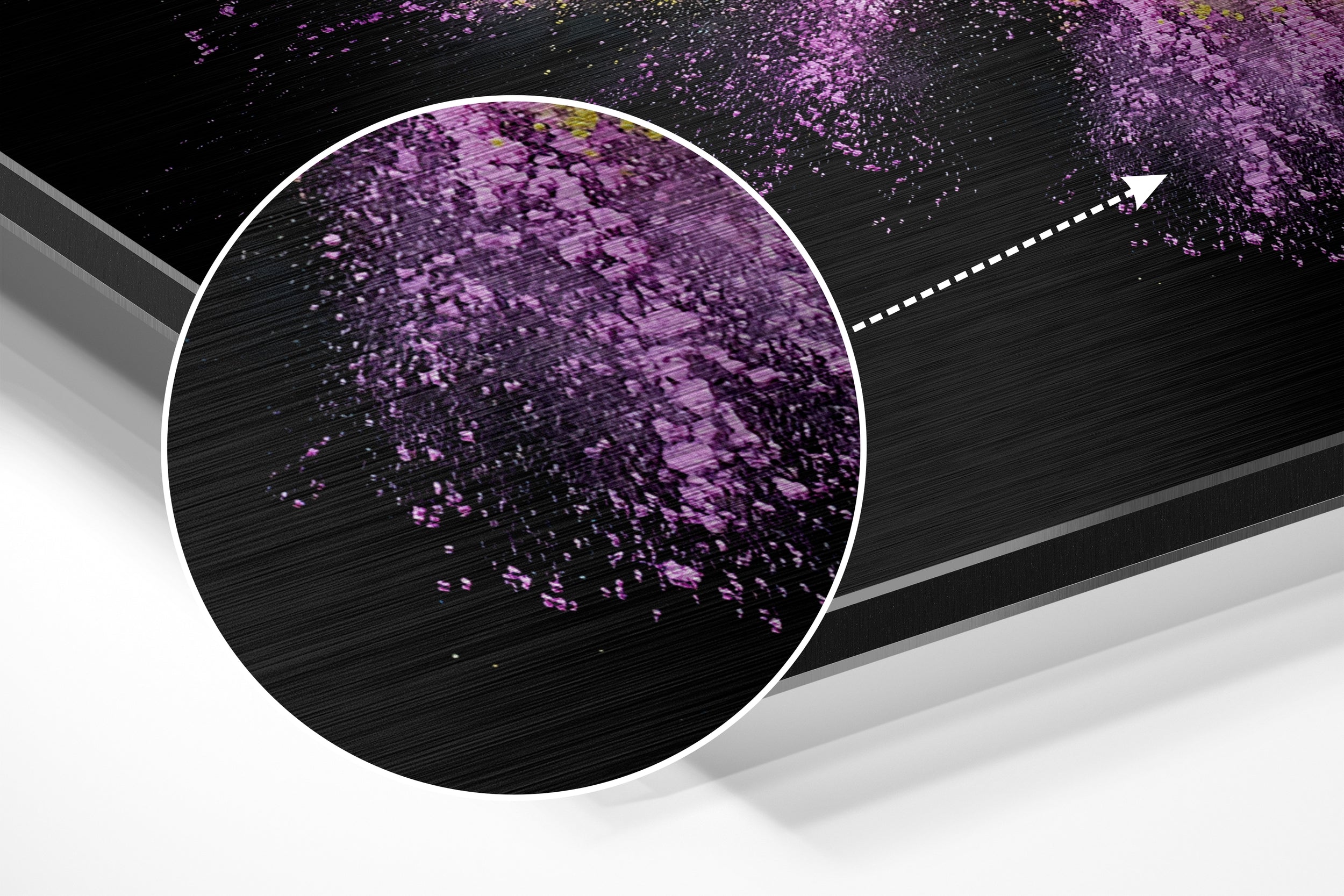 Color Burst Brushed Aluminium Dibond Wall Art.