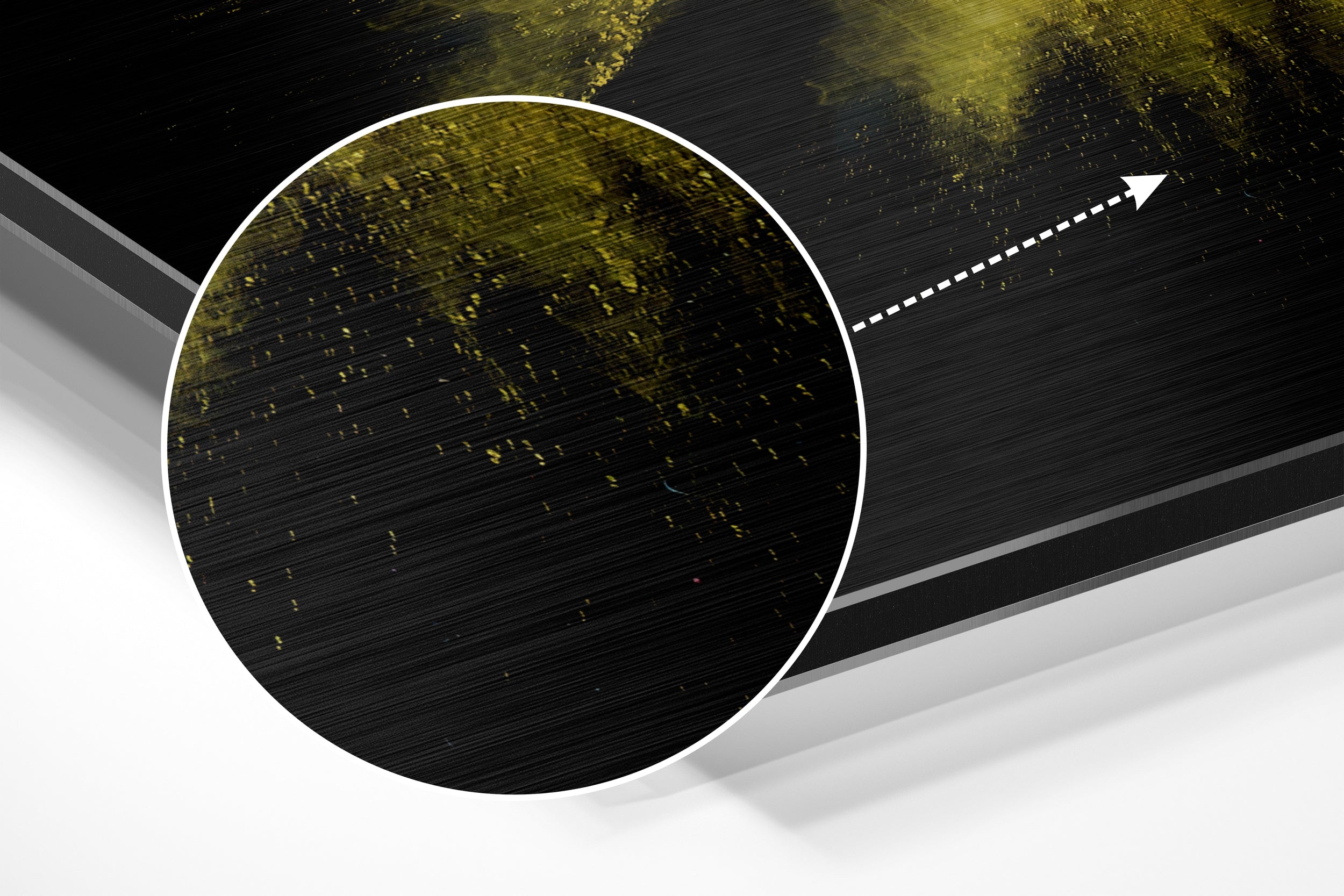 Color Burst Brushed Aluminium Dibond Wall Art.