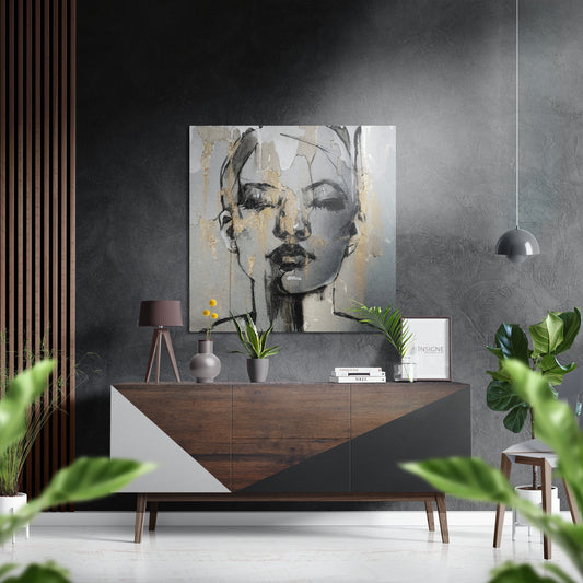 Women Brushed Aluminium Dibond Wall Art.