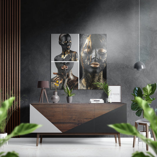 Women Brushed Aluminium Dibond Wall Art.