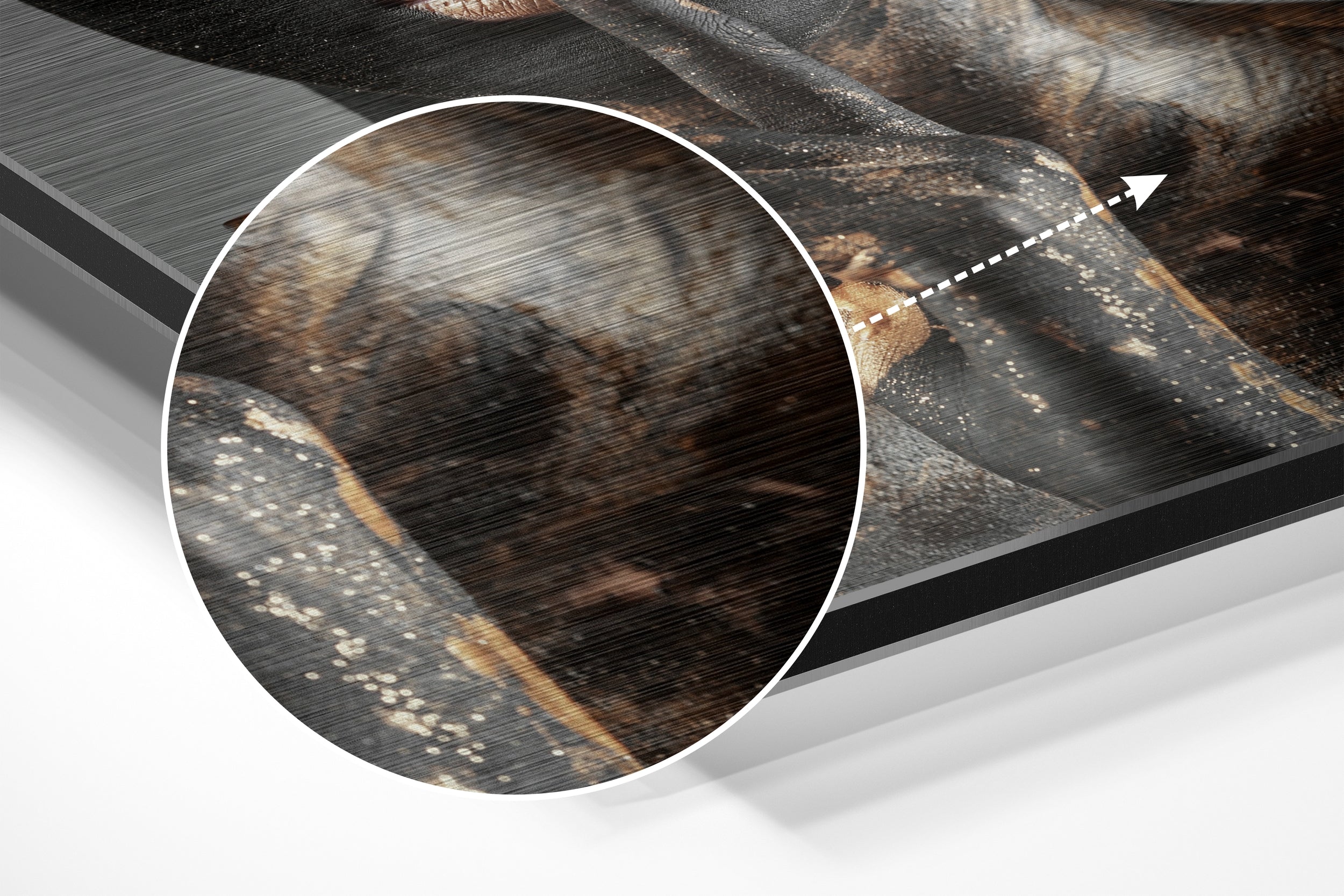 Women Brushed Aluminium Dibond Wall Art.