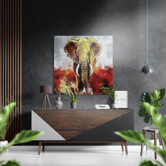 Elephant Brushed Aluminium Dibond Wall Art.