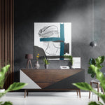 Line Art Brushed Aluminium Dibond Wall Art.