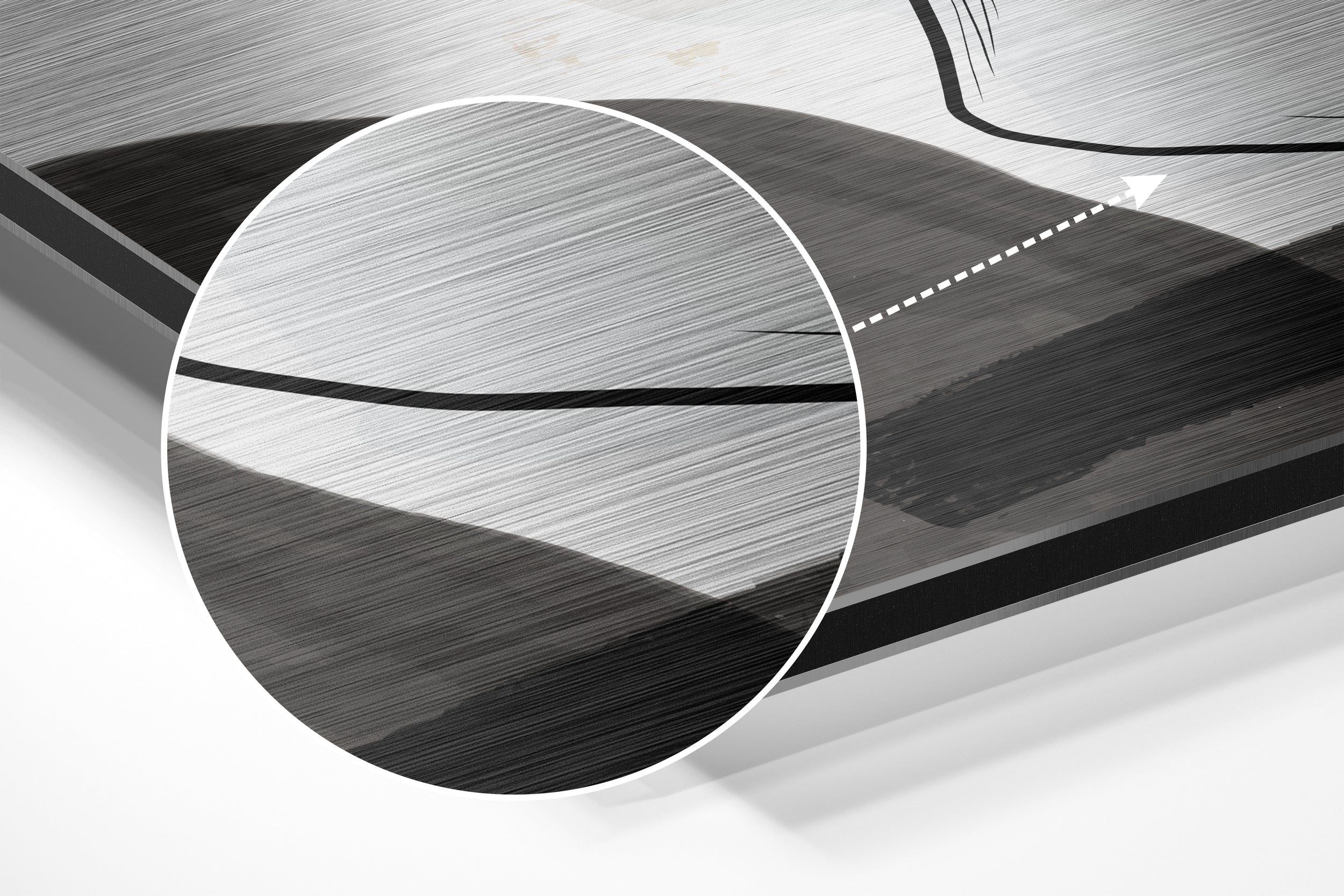 Line Art Brushed Aluminium Dibond Wall Art.