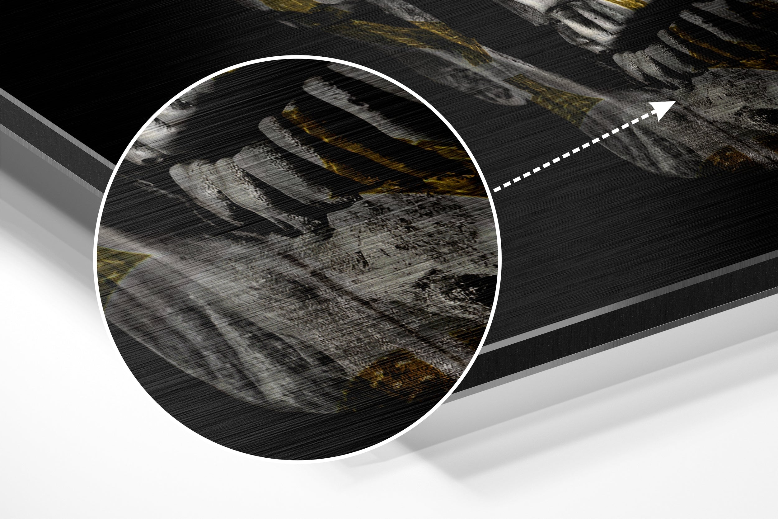 Skull Brushed Aluminium Dibond Wall Art.