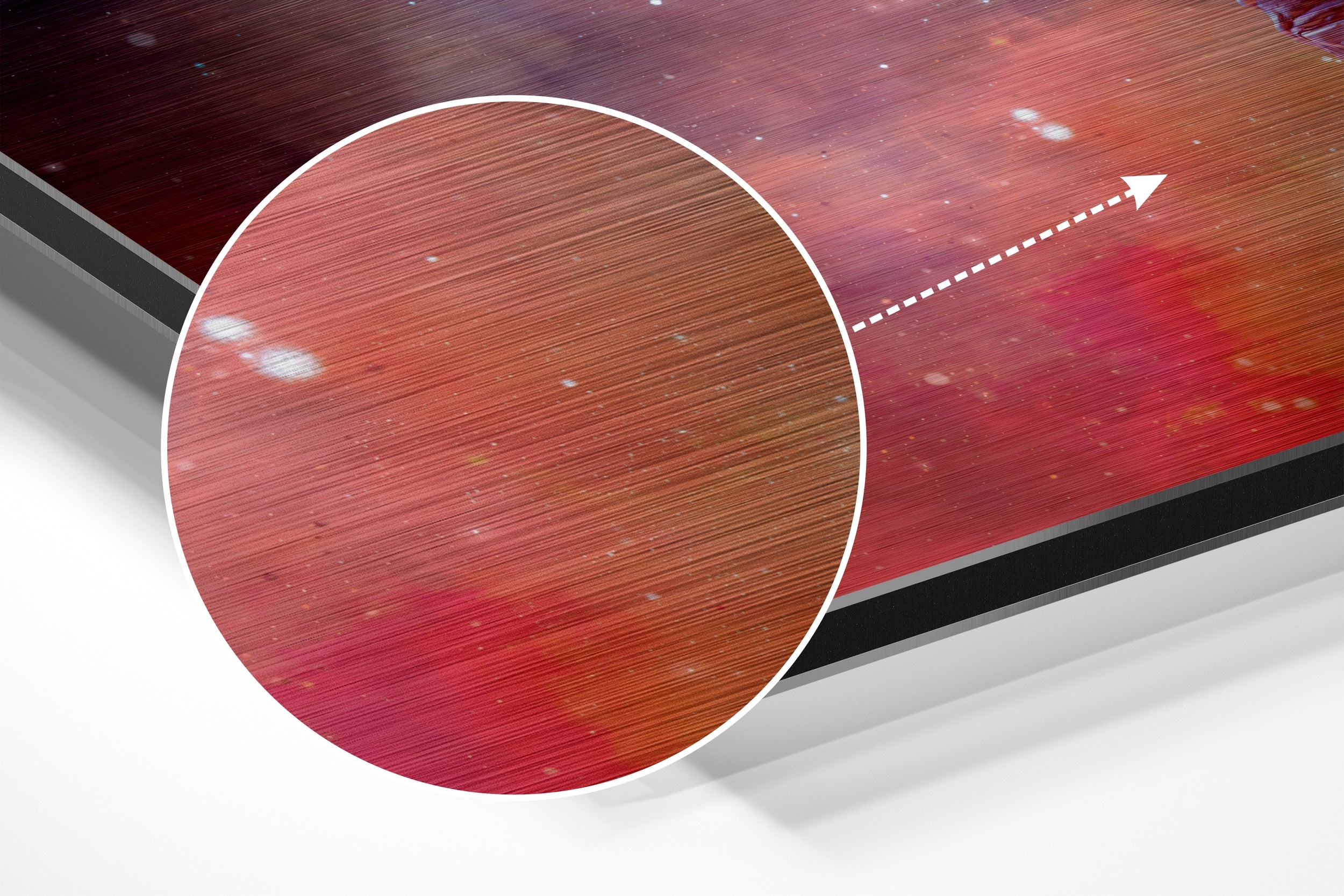 Fly in Space Brushed Aluminium Dibond Wall Art.