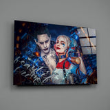 Harley Quinn and the Joker Glass Art | Insigne Art Design