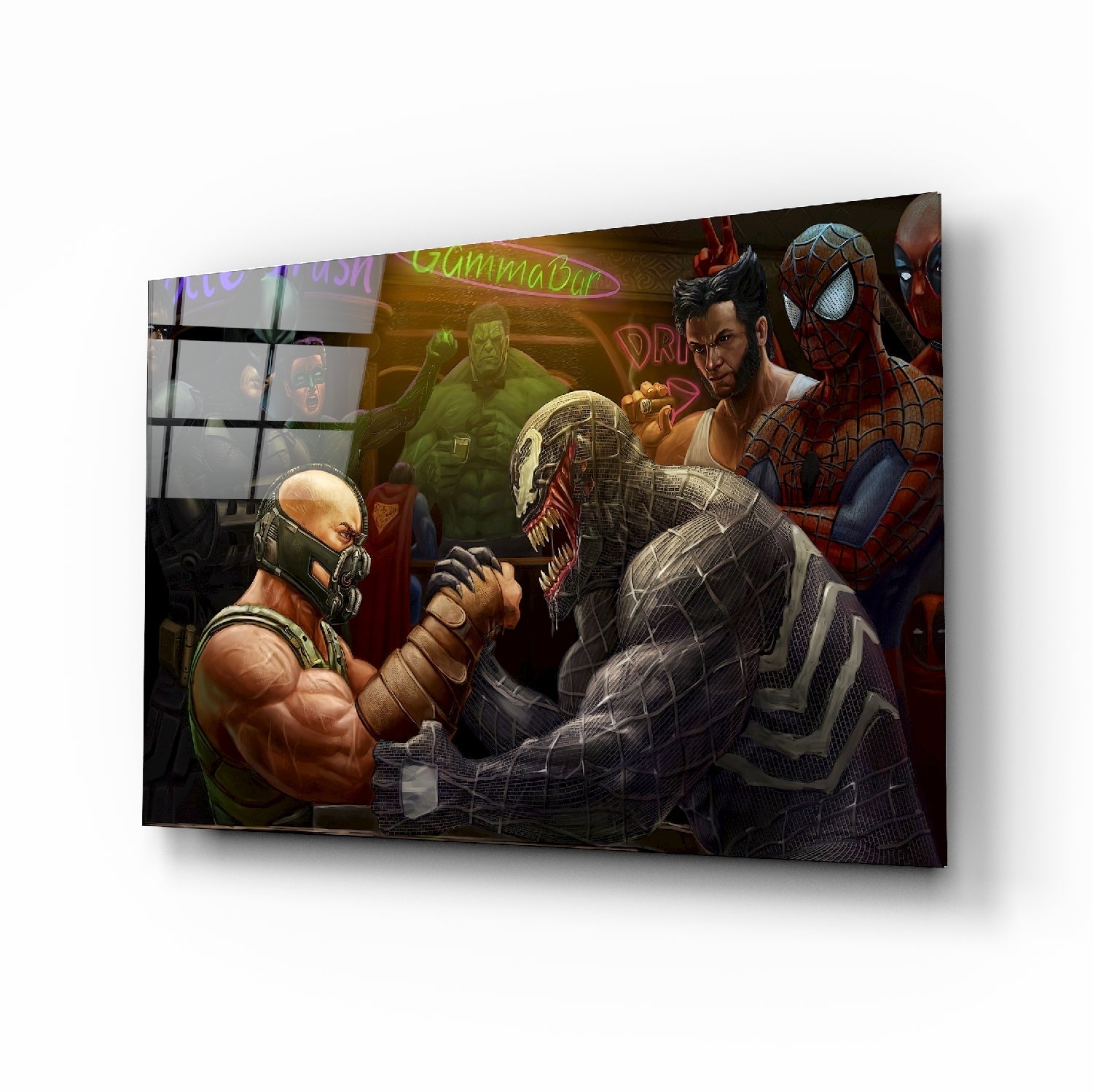 Venom vs Bane Glass Art | Insigne Art Design