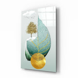 Tree on a Leaf Glass Wall Art | Insigne Art Design