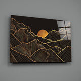 Moon and Mountains Glass Wall Art | Insigne Art Design