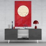 Fly from the Moon Glass Wall Art | Insigne Art Design