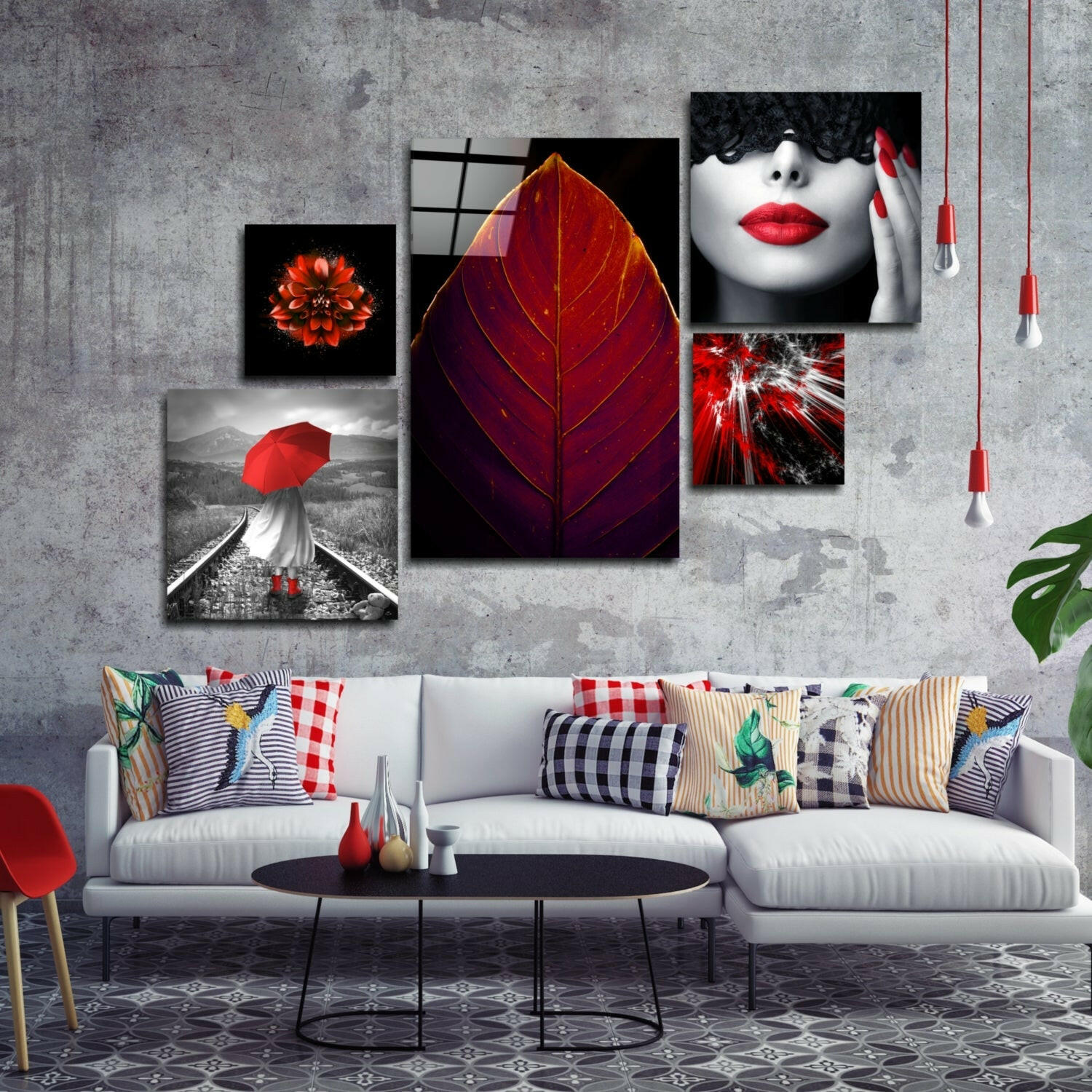 The Charm of Red Glass Wall Art.