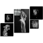 Wild Heads Combined Glass Wall Art.