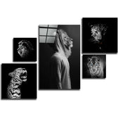 Wild Heads Combined Glass Wall Art.