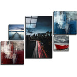 Blue Serenity Combined Glass Wall Art.