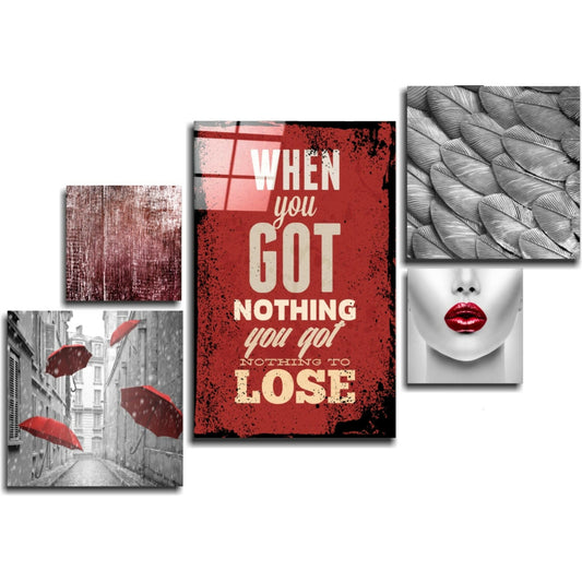 Nothing To Lose Combined Glass Wall Art.