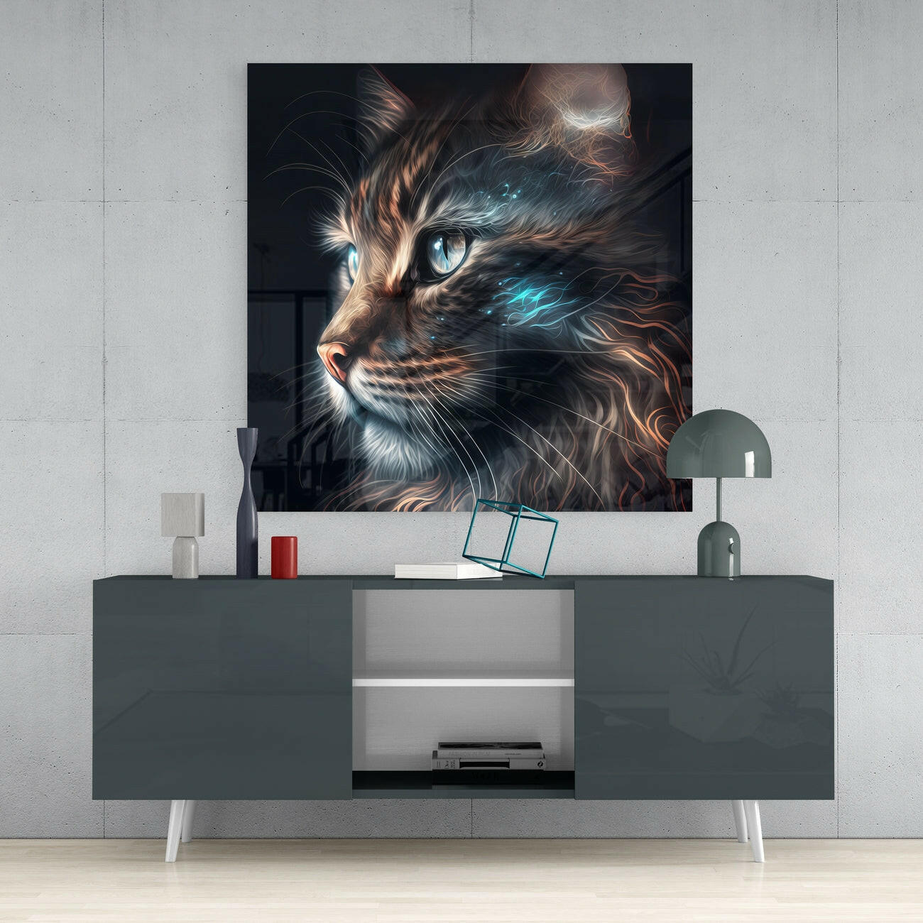 Cat Glass Wall Art  || Designers Collection | Insigne Art Design.