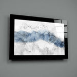 Watercolor panel bringing airy calm to a meditation room