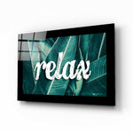 Calm glass wall art displayed above a bed in a bedroom