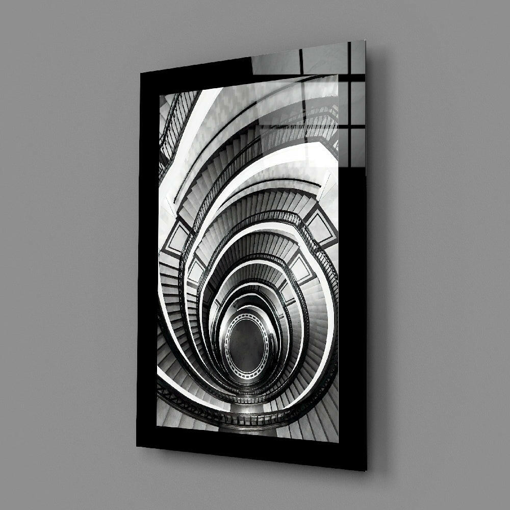 Spiral Stairs Glass Wall Art.