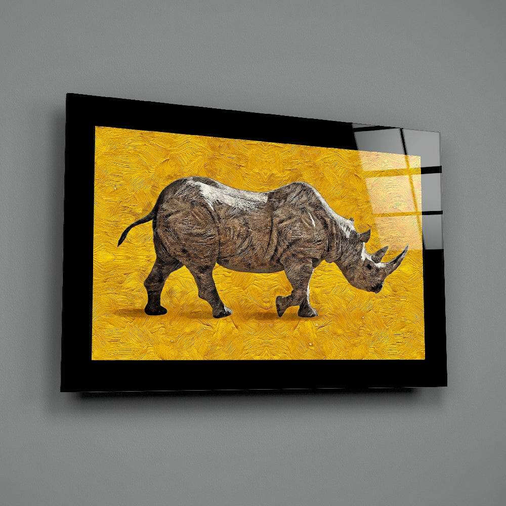 Rhino Glass Wall Art.