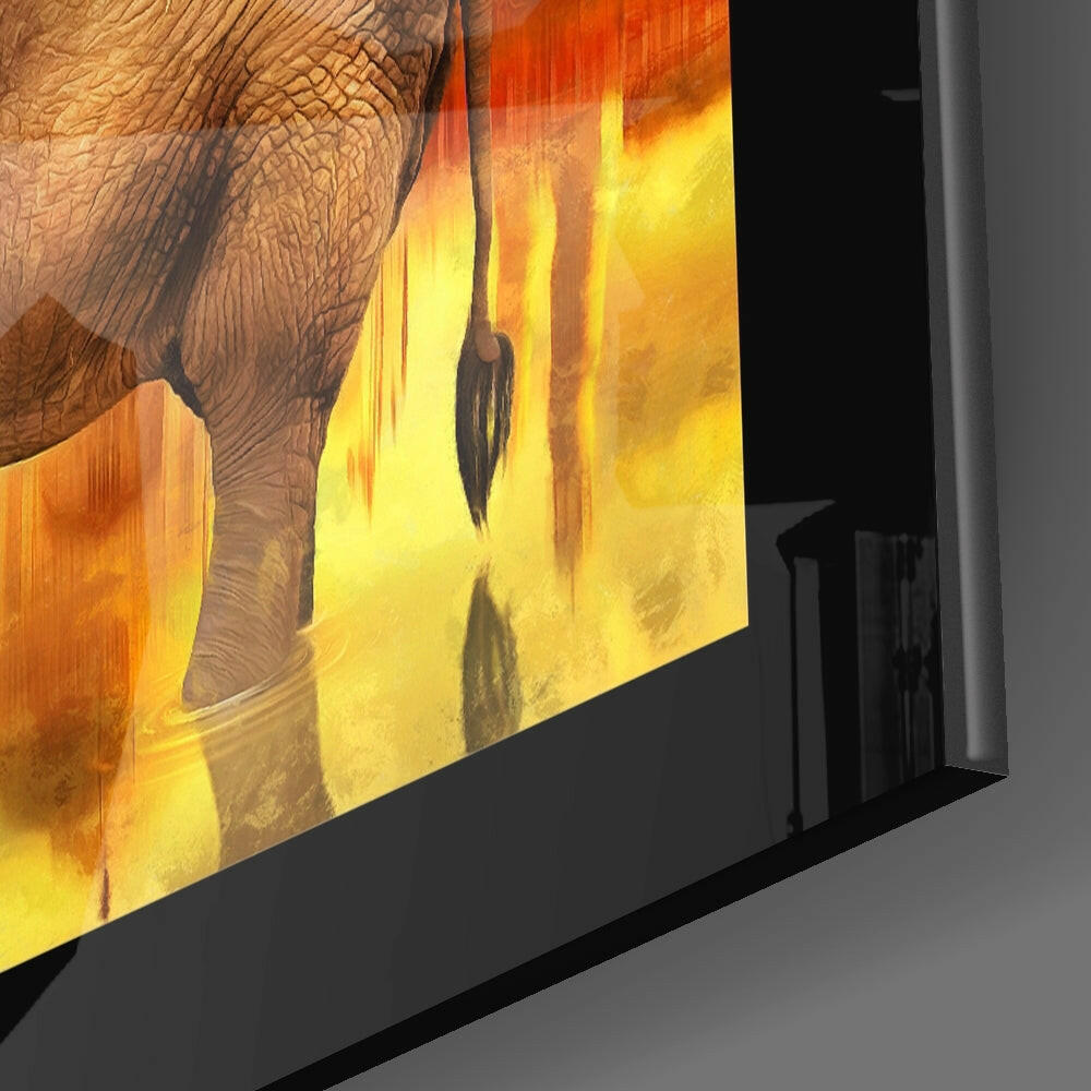 Elephant Glass Wall Art.