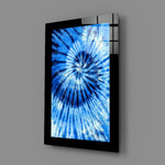 Fluid-art panel bringing tie-dye motion to a home office