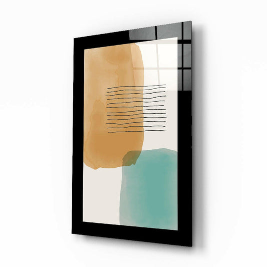 Cubic Art glass wall art displayed above a bed in a bedroom