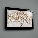 Textured-relief panel bringing sculptural warmth to a dining room